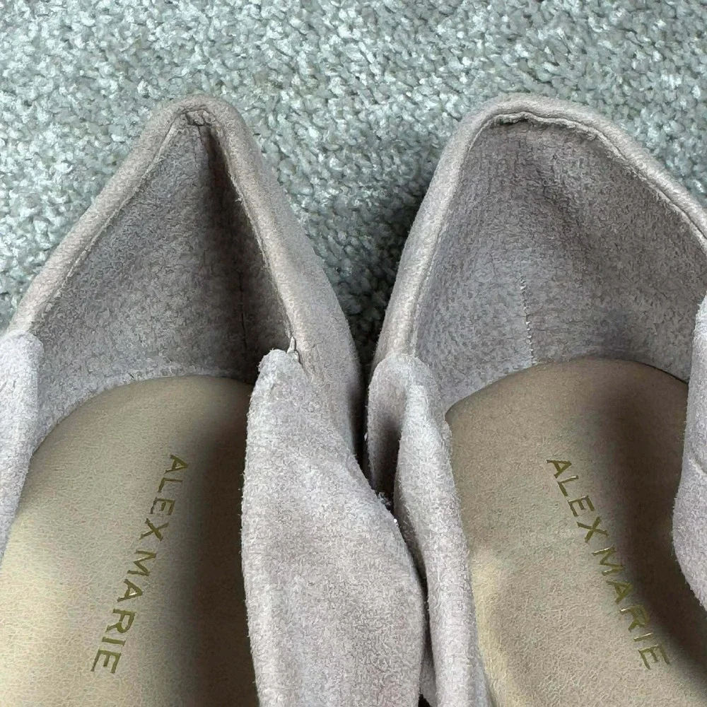 Alex Marie Espadrille Wedge Sandals Leather Mauve‎ Taupe Strappy - Women Size 9M